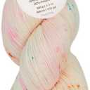 KnitPro Symfonie Fingering Weight Hand Dyed Variegated Yarn Skein | Extra Fine Merino Wool & Polyamide Blend for Knitting & Crocheting, Oeko-TEX Certified 400m, 100g | Terra Neon Confetti