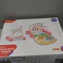 Baby Gym Play Mat with Walker, 2 IN 1 Kick and Play Piano Activity Center with Light & Music, Tummy Time Mat & Baby Push Toys for 0-6 12-18 Months, Sit-to-Stand Learning Walker for Infant Toddler Gift (Green)