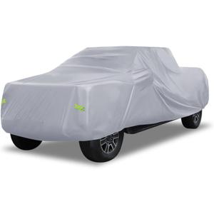 ACROPIX Waterproof Car Cover for Ford F150 Crew Cab All-Weather Protection Against Rain, Sun, Snow Full Exterior Cover with Driver Door Zipper UV-Resistant