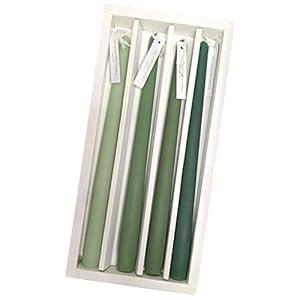 Green Taper Candles 10 inch Set of 4 Scented Tapered Candles Dripless and Smokeless Long Candle Colored Dinner Candlesticks for Christmas Home Dinner Party Wedding Festival Churches