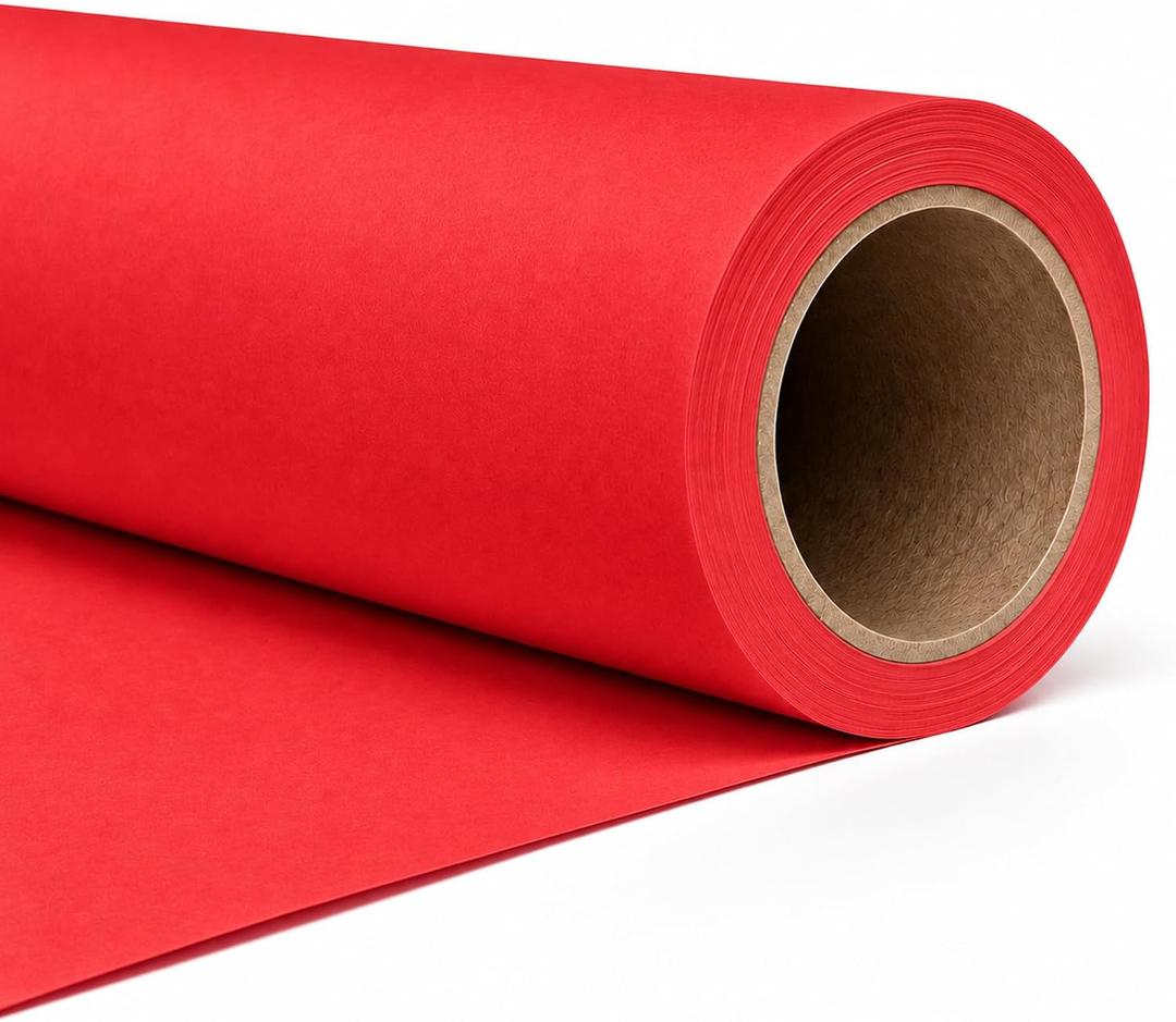 Scarlet Red Seamless Backdrop Paper, Red Backdrop 53" x16.4'