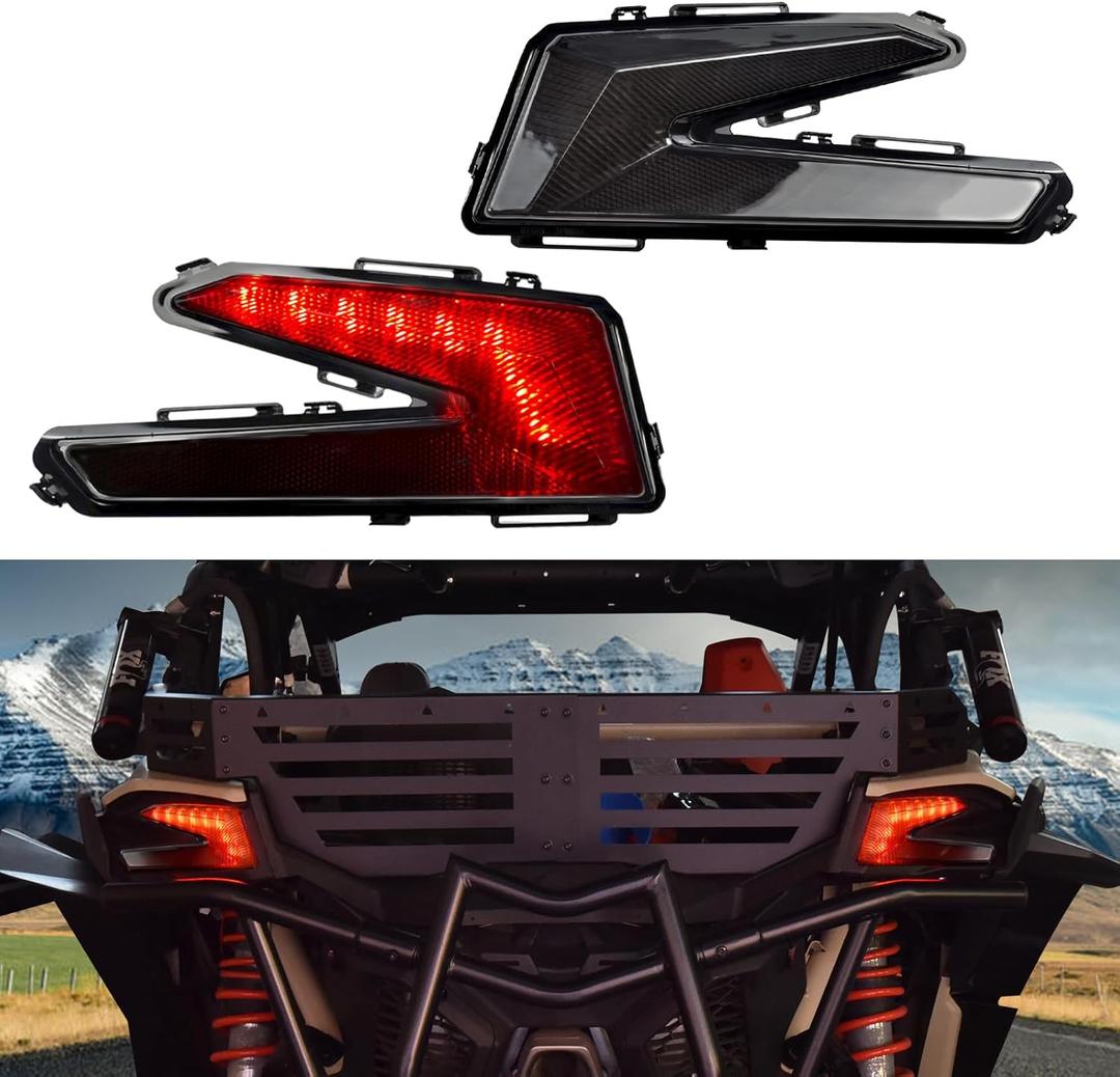 UTV Tail Lights for Can Am X3, Taillights Rear Brake Stop Light Compatible with Can-Am Maverick X3 Max XDS XRS X DS RS RC MR Turbo R RR 2017-2025 Accessories, Replace #710004744, Smoke Gray