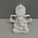 Indian God Lord Ganesha Statue,Hindu Elephant Statue Ganpati Idol Buddha Sculptures,Hindu Gift,Home Temple Mandir Meditation Yoga Room Decor5.1(White)