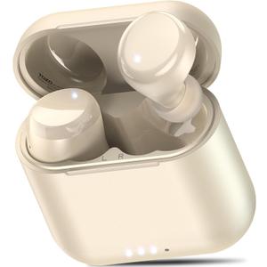 TOZO T6 True Wireless Earbuds Bluetooth 5.3 Headphones 50H Long Playtime, Wireless Charging Case, IPX8 Waterproof Stereo Earphones, Built-in Mic Calls, Headset Premium Deep Bass 32 Preset EQs via APP (Champagne)