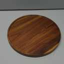 9 Inch Acacia Wood Round Tray, Wooden Decorative Coffee Table Tray Centerpiece Candle Holder for Farmhouse Kitchen Dining Room Home Bathroom Decor Coffee Table Decor and Accessories
