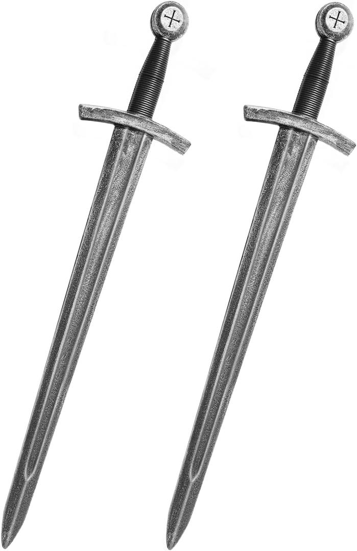 Crusader Knight Toy Sword,27.5" Plastics Sword Medieval Warrior Costume Accessories for Halloween Cosplay LARP,Props