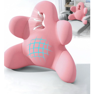 Lumbar Support Pillow for Office Chair, Back Pillow Lumbar Support for Car, Chair, Sofa - Improve Lower Back Pain Relief & Sitting Posture, Memory Foam Back Cushion for Long Sitting (pink)