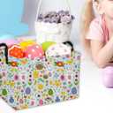 DDBASKET Easter Basket for Kids Gift Bunny Baskets Empty Baby Basket for Boys and Girls Rectangular Toy Storage Bins Organizer Bin Box Cute Egg Room Decor for Home(Bule Easter)