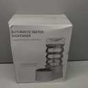 RIZZARI Large Water Dispenser for Dogs: 9L Automatic Stainless Steel Gravity Raised Pet Feeder with Specialized Brush and Triple Filter for Senior Pet Dogs with Neck Pain Garage Living Room (White)