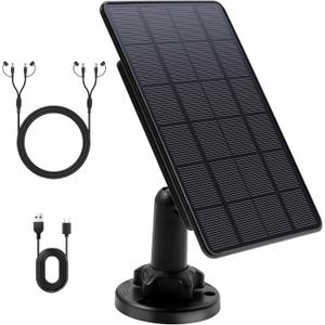 5W Trail Camera Solar Panel, 12V Solar Battery Kit Build-in 5200mAh Rechargeable Battery, Hunting Accessories for Game Camera IP65 Waterproof, Continuous Solar Power for Trail Camera