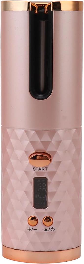 Cordless Automatic Curling Iron, USB Rechargeable Curling Wand with LCD Display for Styling, Portable Travel Styler