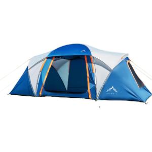 uniHimal Tents for Camping, Waterproof 10 Person Family Tent with Double Layer & 4 Large Mesh Windows, Weather Resistant Easy Setup 2 Room Big Tent for Music Festival, Parties, 18 X 9 X 6.8Ft