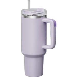 KISSKIND 40 oz tumbler with handle Travel Mug Straw Covers Cup with Lid Insulated Quencher Stainless Steel Water Iced Tea Coffee Gift Purple (40 oz 1.0, 1.0 Purple)
