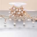Jerler 2 Yards Pearl Tassel Rhinestone Trim, Inlaid Pearl Beaded Chain, Crystal Applique Ideal for DIY and Wedding Party Decoration Bridal Embellishments, 0.8" Width (Tassels Pearl, 2 Yards)