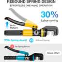 YUZES Hydraulic Crimping Tool 10 Tons, 12 AWG to 2/0 Battery Cable Crimper Tool with 9 Dies, Easy to Operate Hydraulic Wire Crimping Tool Kit for Wire Rope, Battery Cable Ends Ring Terminals