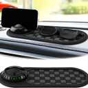 Multifunction Car Anti-Slip Mat, Car Dashboard Mobile Phone Holder, Anti Slip Mat Phone Holder and Temporary Parking Number Pad - Secure Storage for Sunglasses, Keys, Gadgets (Black/Silver)