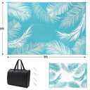 Pauwer Waterproof Outdoor Rug 6x9, Reversible Plastic Straw Patio Camping Rug, Indoor Outdoor RV Mat Carpet for Deck, Camper, Porch, Balcony, Backyard, Picnic, Leaf Teal