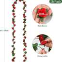 KHOYIME 18 Pack 144 FT Artificial Flower Garland, Fake Red Roses Vines Silk Flowers Faux Plastic Outdoor Hanging Floral Ivy Garland Decoration for Wedding Arch Bedroom Home Wall Backdrop Room Decor, 18pcs