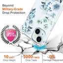 Hungo Compatible for iPhone 15 Plus Case Floral Flower Cute Clear Design, Girly for Women Girls Floral Transparent Blue Anemones