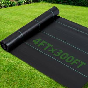 4 * 300ft Heavy-Duty Weed Barrier Fabric Premium 3.5 oz Ground Cover Weed Block Gardening Mat,Easy Installation & Superior Weed Control (4 * 300FT)