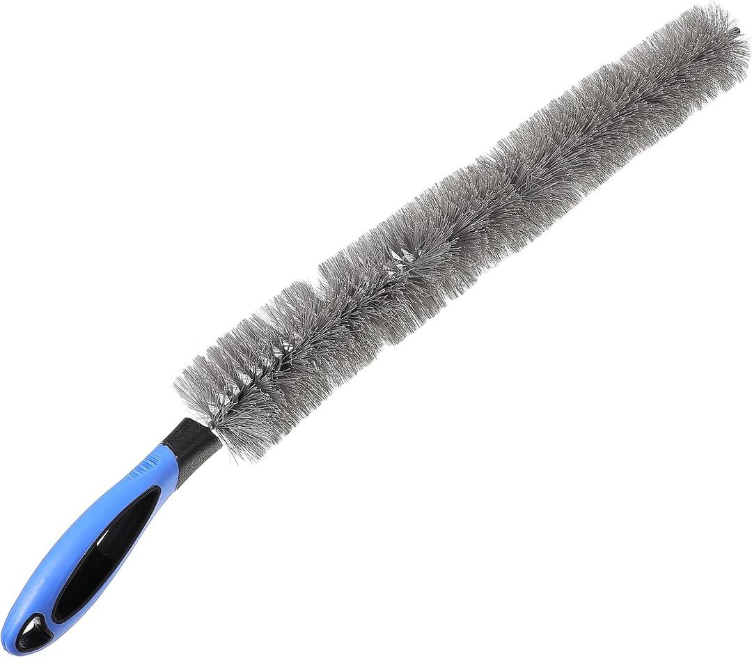 2 x Uonlytech Refrigerator Coil Cleaning Brush 23.62in Long Handle Radiator Brush Cleaner for Air Conditioner Condenser Dryer Vent Lint Narrow Gaps Household Cleaning