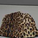 RoseSeek Women's Leopard Cheetah Sequin Strapless Bandeau Crop Tube Top Glitter Sleeveless Summer Going Out Tops, Small