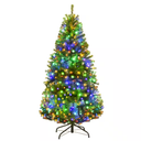 4FT Pre-Lit Artificial Christmas Tree, Hinged Xmas Full Tree with 100 Dual-Colored LED Lights, 11 Flash Modes, 300 PVC Branch and Foldable Base, for Indoor Holiday Decor