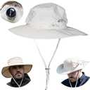 2-in-1 Sun Hats with Removable Top Breathable Mesh Fishing Hat for Men Women, Waterproof Rain Hat