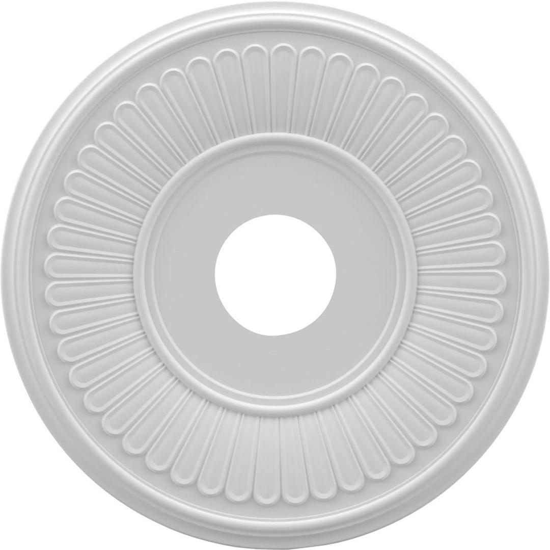 Ekena Millwork CMP16BE Berkshire Thermoformed PVC Ceiling Medallion (Fits Canopies up to 7"), 16"OD x 3 1/2"ID x 1"P (Unfinished)