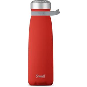 S'well Stainless Steel Traveler With Handle, 40oz, Poppy Red, Triple Layered Vacuum Insulated Containers Keeps Drinks Cold for 60 Hours and Hot for 20, BPA Free, Easy Carrying On the Go