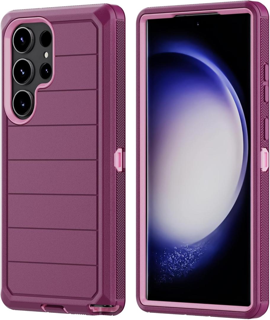 Rugged Protective Phone Case for Samsung Galaxy S23 Ultra Shockproof, high Impact Purple