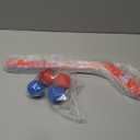 8 Pcs Mini Knee Hockey Stick and Ball Set Knee Hockey Set Includes 4 Mini Sticks and 4 Foam Balls for Sports Winter Indoor Floor (Red Blue)