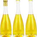 MAYPINK Clear Glass Bottles 25 oz - 750 ml Set of 3 for Hot Sauce Oil Jam Lemonade Whisky Wine Beverages Oils Kombucha Kefir Vinegar Beer with T top Caps with Airtight and Leak Proof Shrink Film