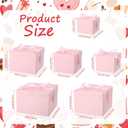 Cholemy 6 Pcs Nesting Gift Boxes with Lid Square Nesting Gift Boxes for Presents Packaging with Ribbon Easter Anniversaries Bridal Shower Birthday Wedding Party Favor(Pink), 3 count