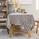Waterproof Cotton Linen Tablecloths Rectangle Dining Table Cloth, Wipe Clean Indoor & Outdoor Table Cover for Buffet Party and Banquets, Wrinkle Resistant 54"x70" Gray Coffee