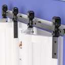 SKYSEN 68" Bifold Barn Door Hardware Kit - Fit for 4 Bifold barn Door, Space Saving Folding Design, Corrosion-Resistant Black Spraying