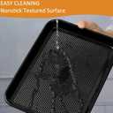 SS&CC Nonstick Baking Sheet Pan Set of 3, 0.8mm Carbon Steel Cookie Sheets for Oven - Half/Quarter/Jelly Roll Pans with Diamond Texture, PFOA-Free & Oven Safe (17.5x12, 15.5x10.2, 13.5x9.5 Inch) (Black)