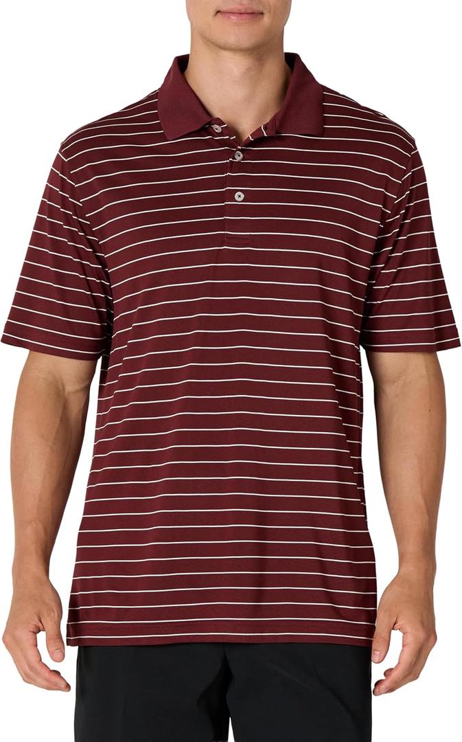 Amazon Essentials Mens Golf Polo Shirt, Moisture-Wicking Quick Dry, Short Sleeve (Large, Dark Burgundy)