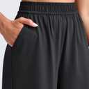 G4Free Lightweight Wide Leg Ankle Pants for Women High Waisted Yoga Trouser with Pockets Loose Fit Petite/Regualr/Tall (Black, M)