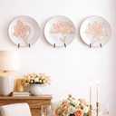 4 Pcs 6 Inch Adhesive Wall Mount Plate Display Stands No Drill Metal Medium Wall Easel Holder with Hooks Picture Frame Stand Rack for Home Office Plates Bowl Certificate Artwork