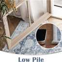 jinchan Fiora Floral 2x3 Rug for Entryway - Vintage Washable Area Rug Ultra-Thin Low Pile Soft Small Non Slip Distressed Indoor Door mat Accent for Entrance Kitchen Bathroom Bedroom (2x3ft, Dark Blue)