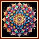 Dooxvey Cross Stitch Kits for Adults Beginners - Full Range of Stamped Kits, 11CT Cross Stitch Patterns - Colorful Mandala, 18x18 inch