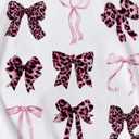 Girl's Bow Graphic Tees Crew Neck Short Sleeve Summer T Shirts Preppy Cute Clothes for Girls (White)