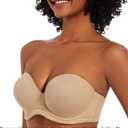 SEA BBOT Women Full Figure Plus Size Anti-Slip Multiway Strapless Bra (Beige)