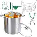 21.5QT Stainless Steel canning pot with rack and lid & canning kit set,water bath canner for canning Beginners,7 pcs Canning Supplies Kit,Compatible with natural gas and induction cookers