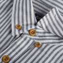 PJ PAUL JONES Mens Classic Fit Linen-Cotton Shirt Button Down Long Sleeve Casual Business Shirts (Blue, S)