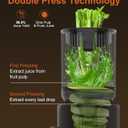 Juicer Machines, 5.3" Large Feed Chute Cold Press Juicer with Double Press Technology, 400W Motor, High Juice Yield, Easy to Clean, Masticating Juicer for Whole Vegetables & Fruits, Black