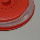 Microwave Splatter Cover for Food with Anti-scald Base Plate,Large Plastic & Silicone Vented Avoid Scalding Collapsible Guard Lid,Kitchen Essential Gadgets for Meal Prep-10.7 Inch (Red)