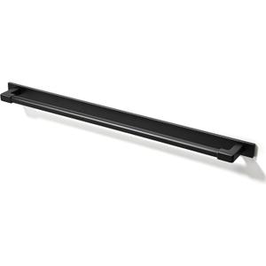 TUNNY 5 Pack Classic Solid Cabinet Handles with Metal Base Plate-12.6"/320mm Screw Spacing Matte Black Furniture Hardware Handles for Bathroom Dresser Kitchen Cabinets Bedroom Cabinet Pulls