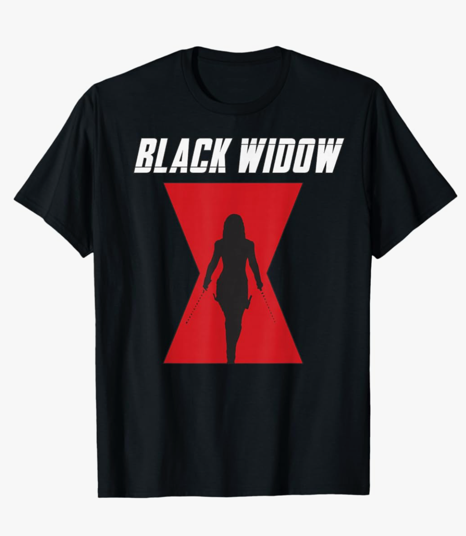 Marvel Black Widow Logo Silhouette T-Shirt (Size Large)